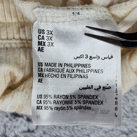 Jenni Style Not Size Pants Women 3X Tan Tie Dye Ruffle Waist Drawstring Wide Leg - Picture 6 of 13